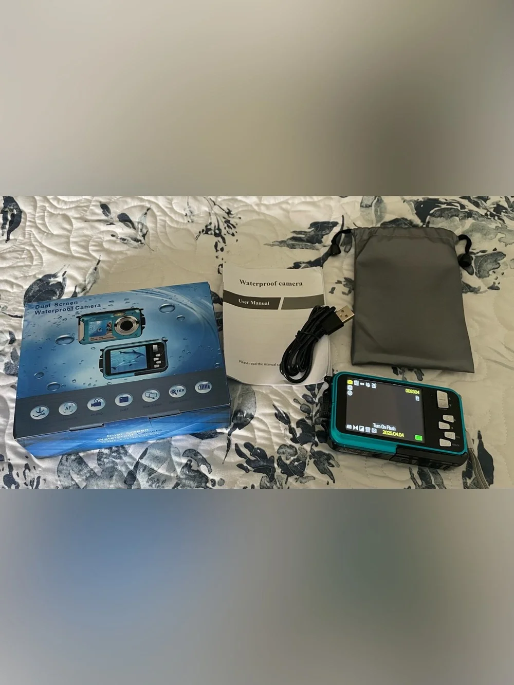 Waterproof Digital Camera in Teal and Black